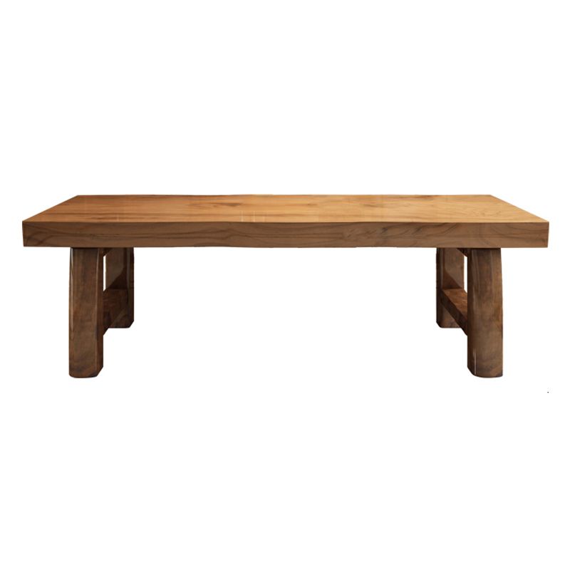 Pine Solid Wooden Table Rectangle Dining Table with Double Pedestal, in Brown Clearhalo ' dining_table' 'Dining Tables & Seating' 'Dining Tables' 'furn' 'furn_dining_table' 'Furniture' 'furniture_dining_table' 'Kitchen & Dining Furniture' 'kitchen&dining_furn' 'kitchen' 'kitchen_dining_table' 1200x1200_4bd45a22-f270-428c-b330-55f18d361771