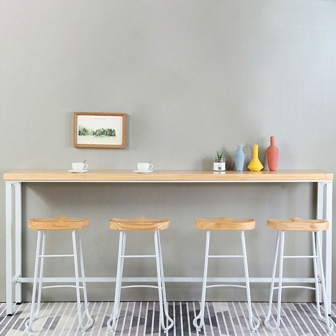 Tavolo da pub contemporaneo con cavalletto bianco naturale naturale tavolo da bistrot top