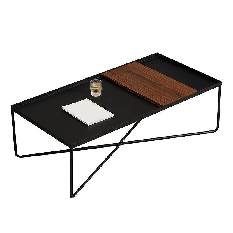 Modern Style Cross Table Base Wrought Iron Black Square & Rectangular Coffee Table Clearhalo 'Coffee & Accent Tables' 'Coffee Tables' 'coffee_tables' 'furn' 'furn_coffee_tables' 'Furniture' 'furniture_coffee_tables' 'Living Room Furniture' 1200x1200_4bd53ffe-42a7-4e62-a675-aa21386ddabf