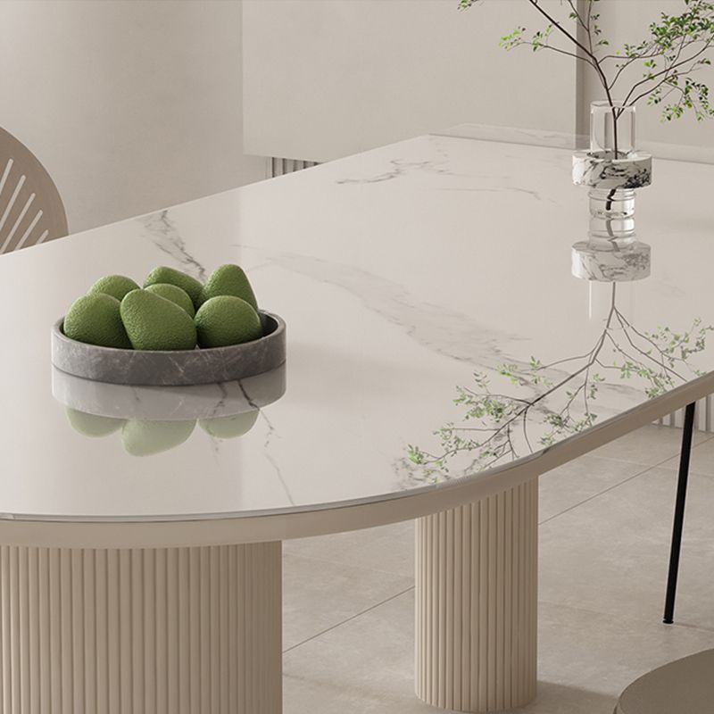 Sintered Stone Top Table White Dining Table for Kitchen Dining Room Clearhalo 'Dining Tables & Seating' 'Dining Tables' 'dining_table' 'furn' 'furn_dining_table' 'Furniture' 'Kitchen & Dining Furniture' 1200x1200_4bd714fb-92fa-476d-9e57-43ec90765e8b