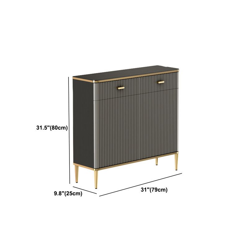 Glam Dark Gray Credenza Sintered Stone Top Sideboard Cabinet for Dining Room Clearhalo 'buffet_sideboard' 'Buffets & Sideboards' 'furn' 'furn_buffet_sideboard' 'Furniture' 'Kitchen & Dining Furniture' 1200x1200_4bdb1777-1ace-4899-8c8d-e5fa2cb95ade