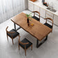Industrial Solid Wood Dining Table Set 1/4/5/7 Pieces Brown Dinette Set for Home