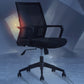 Chaise de bureau à roulettes modernes, fauteuil à dossier moyen en microfibre noir