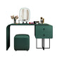 Bedroom Glam Double Drawers Faux Leather Standing Make-up Vanity