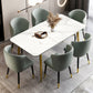 Rectangle Traditional Luxury Dining Table White Sintered Stone Table with 4 Gold Legs Clearhalo ' dining_table' 'Dining Tables & Seating' 'Dining Tables' 'furn' 'furn_dining_table' 'Furniture' 'furniture_dining_table' 'Kitchen & Dining Furniture' 'kitchen&dining_furn' 'kitchen' 'kitchen_dining_table' 1200x1200_4bdd8150-6f54-41b5-9eca-01e77c6c8904