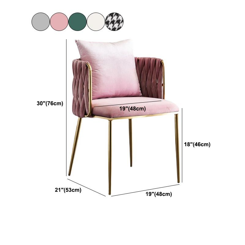 Glam Upholstered Dining Arm Chair Velvet Dining Chair with Gold Legs Clearhalo 'Dining Chairs' 'Dining Tables & Seating' 'dining_chair' 'furn' 'furn_dining_chair' 'Furniture' 'Kitchen & Dining Furniture' 1200x1200_4bde3347-fe31-4c0b-bfc3-712d5716540c