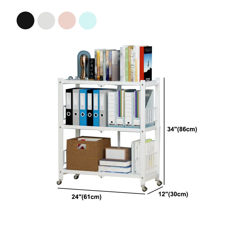 Foldable Bookshelf Scandinavian Style Bookcase for Home Office with Casters Clearhalo 'Bookcases' 'furn' 'furn_bookcases' 'Furniture' 'furniture_bookcases' 'Office Furniture' 1200x1200_4bdeb61c-a10d-4a41-a996-1ef8eb94974c