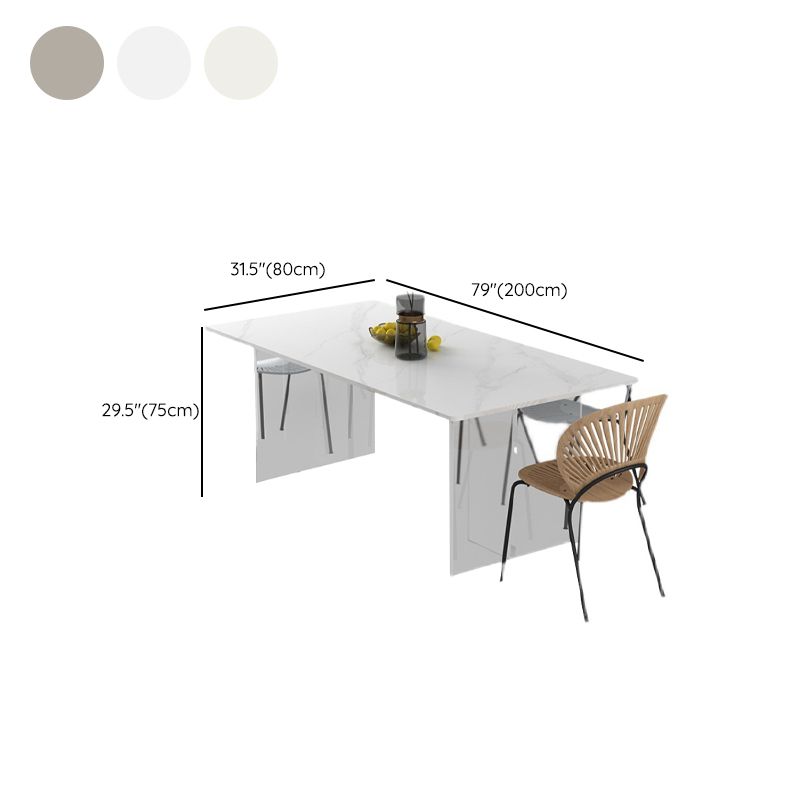 Contemporary Dinette Table Rectangle Stone Dining Table for Dining Room Clearhalo 'Dining Tables & Seating' 'Dining Tables' 'dining_table' 'furn' 'furn_dining_table' 'Furniture' 'Kitchen & Dining Furniture' 1200x1200_4bdf7ee9-c770-453a-a4ec-1da2c6dc78b1