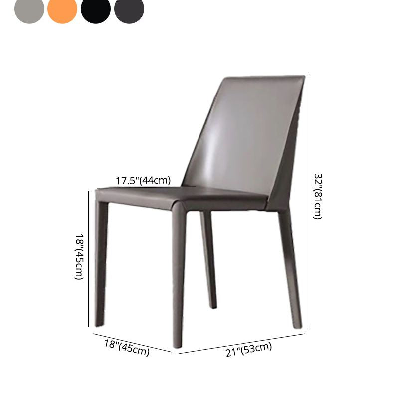 Contemporary Leather Chairs Set Kitchen Dining Room Solid Back Side Chair Clearhalo ' kitchen&dining_furn' 'Dining Chairs' 'Dining Tables & Seating' 'dining_chair' 'furn' 'furn_dining_chair' 'Furniture' 'furniture_dining_chair' 'Kitchen & Dining Furniture' 'kitchen' 1200x1200_4bdfb8a8-edd5-4edc-962d-c70e40f4f45e