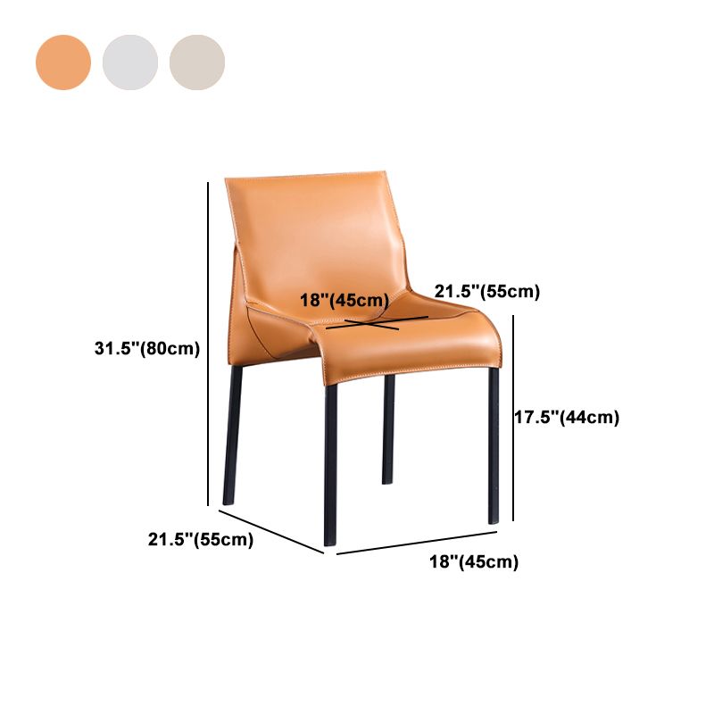 Designer Style Matte Finish Leather Side Chair Home Solid Back Dining Chair Clearhalo 'Dining Chairs' 'Dining Tables & Seating' 'dining_chair' 'furn' 'furn_dining_chair' 'Furniture' 'Kitchen & Dining Furniture' 1200x1200_4be1121e-78c7-4895-9f57-16d6410e1169