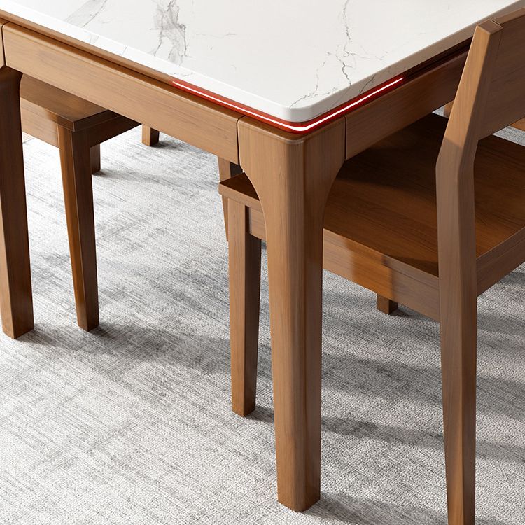 White Stone Table Mid-Century Modern Dining Table with 4 Legs