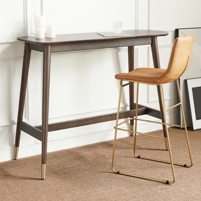 Industrial Wood Trestle Bar Table Specialty Indoor Bistro Table - 53" x 18" x 40" Clearhalo 'Bar Furniture' 'Bar Tables' 'bar_tables' 'furn' 'furn_bar_tables' 'Furniture' 'furniture_bar_tables' 'Kitchen & Dining Furniture' 'kitchen&dining_furn' 'kitchen' 1200x1200_4be26027-9485-4b21-9a8c-4609cc994c18