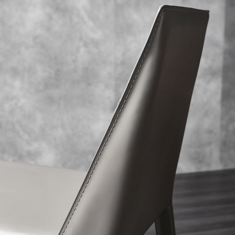 Chaises de salle à manger en cuir contemporain chaises latérales sans jambes en métal pour cuisine