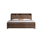 Traditional Wood Standard Bed Espresso Bed Frame with Headboard