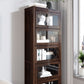 Manufactured Wood Bookcase Contemporary Standard Bookshelf with Glass Doors Clearhalo 'Bookcases' 'furn' 'furn_bookcases' 'Furniture' 'Office Furniture' 1200x1200_4be409be-c5df-452f-a507-6ba125173255