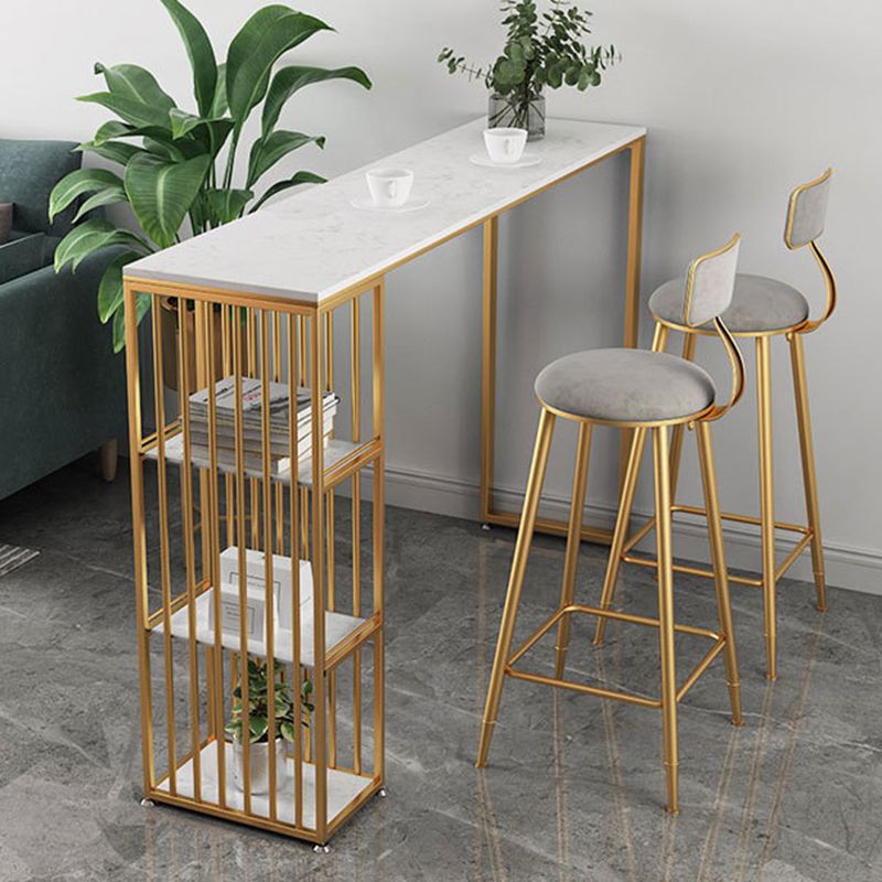 Binnen marmeren cocktailbar tafel eigentijdse opslag pubhoogte eettafel