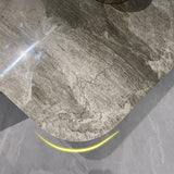 Contemporary Style Sintered Stone Dining Table with Grey Fixed Table and Trestle Base Clearhalo 'Dining Room Sets' 'Dining Tables & Seating' 'dining_room_set' 'furn' 'furn_dining_room_set' 'Furniture' 'furniture_dining_room_set' 'Kitchen & Dining Furniture' 'kitchen&dining_furn' 'kitchen' 1200x1200_4be5ba7d-ca6b-47b8-81af-6abd569ae573