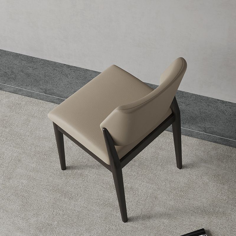 屋内のマット仕上げの現代的なフェイクレザーオープンバックダイニングサイド家具