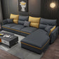 Modern Sofa & Chaise in Grey 35.43" Tall Sofa with Bolster Pillows