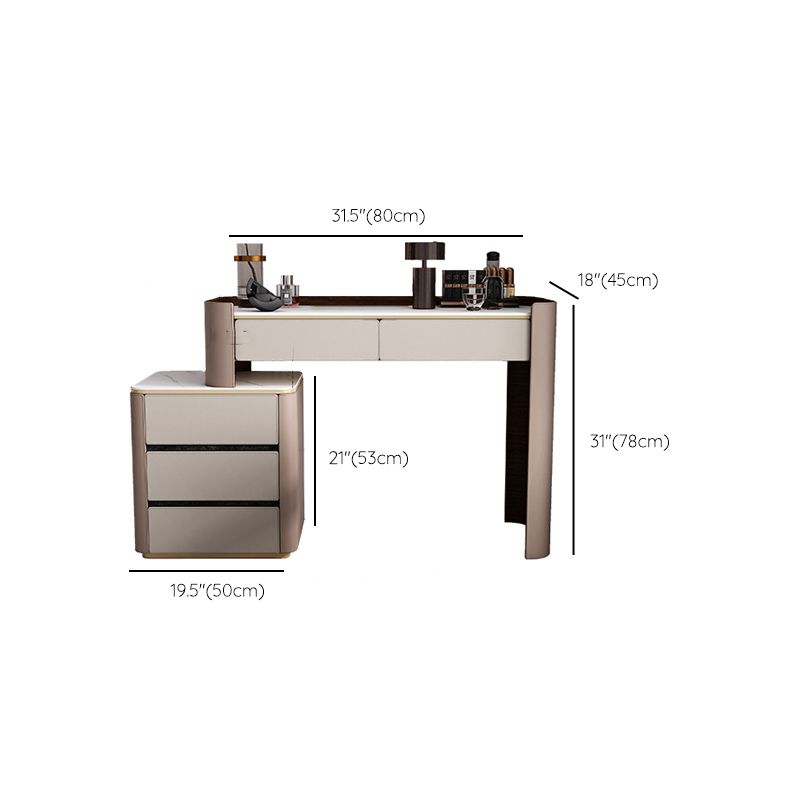 Eigentijds 30.7 "Hoogte Slate Top Table Make -up ijdelheid met laden