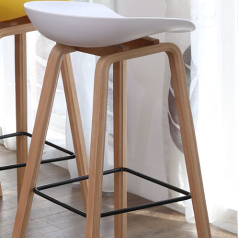 Scandinavia Style Bar-stool Wooden Legs PP Bucket Seat Barstool for Bar Kitchen Clearhalo 'Bar Furniture' 'Bar Stools' 'bar_stools' 'furn' 'furn_bar_stools' 'furniture_bar_stools' 'Kitchen & Dining Furniture' 'kitchen&dining_furn' 'kitchen' 'kitchen_furn' Furniture' 1200x1200_4be90334-f489-496a-abfa-5315c9df9b91