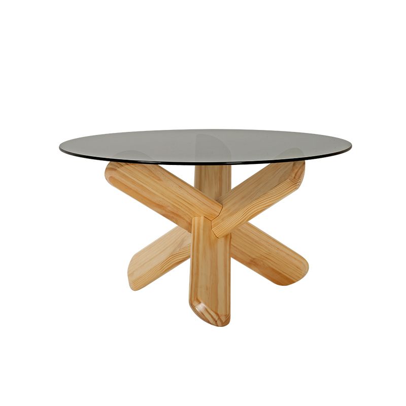 Tavolino moderno di vetro rotondo 17,7 "H tavolino da cocktail