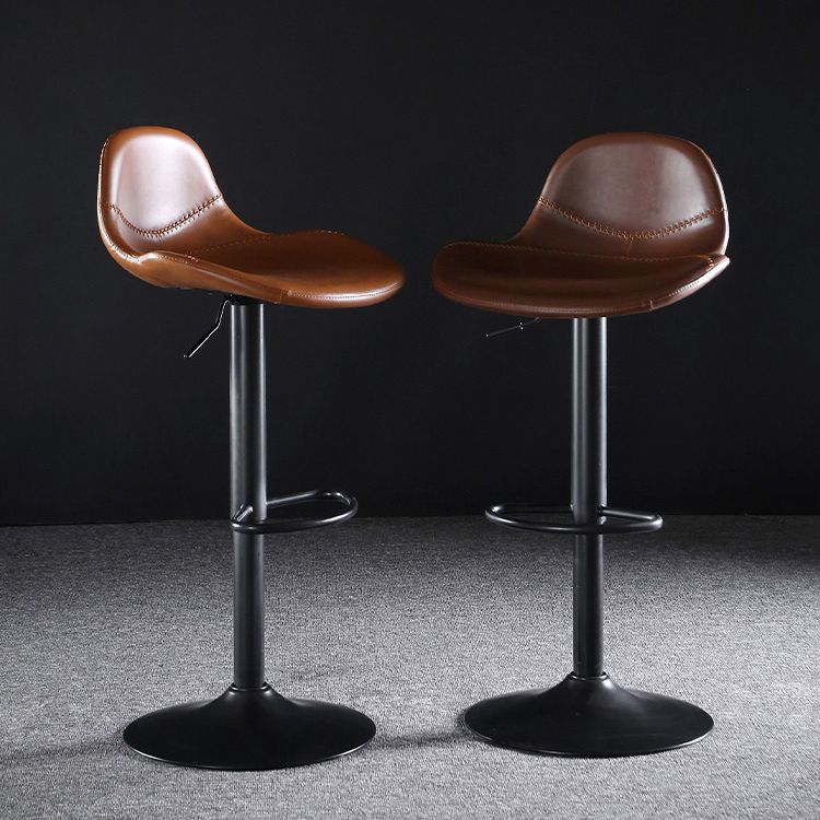 Industrial Style Swivel Leather Barstools Adjustable Low Back Stools Clearhalo 'Bar Furniture' 'Bar Stools' 'bar_stools' 'furn' 'furn_bar_stools' 'Furniture' 'Kitchen & Dining Furniture' 1200x1200_4beb3112-0830-4ff9-b998-239502b81dc2