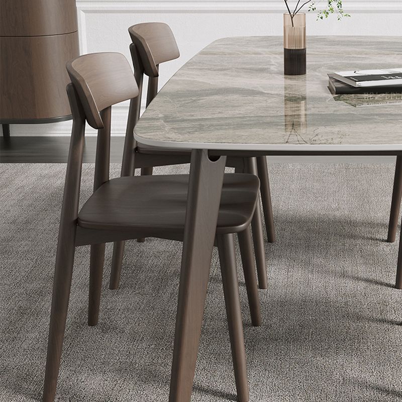 Retro Modern Rectangle Dining Site Table Stone Top 4-foot Oak Solid Wood Table Clearhalo 'Dining Tables & Seating' 'Dining Tables' 'dining_table' 'furn' 'furn_dining_table' 'Furniture' 'furniture_dining_table' 'Kitchen & Dining Furniture' 'kitchen' 'kitchen_dining_table' 1200x1200_4bebf803-88b9-4216-9cfe-d497e98b56ac