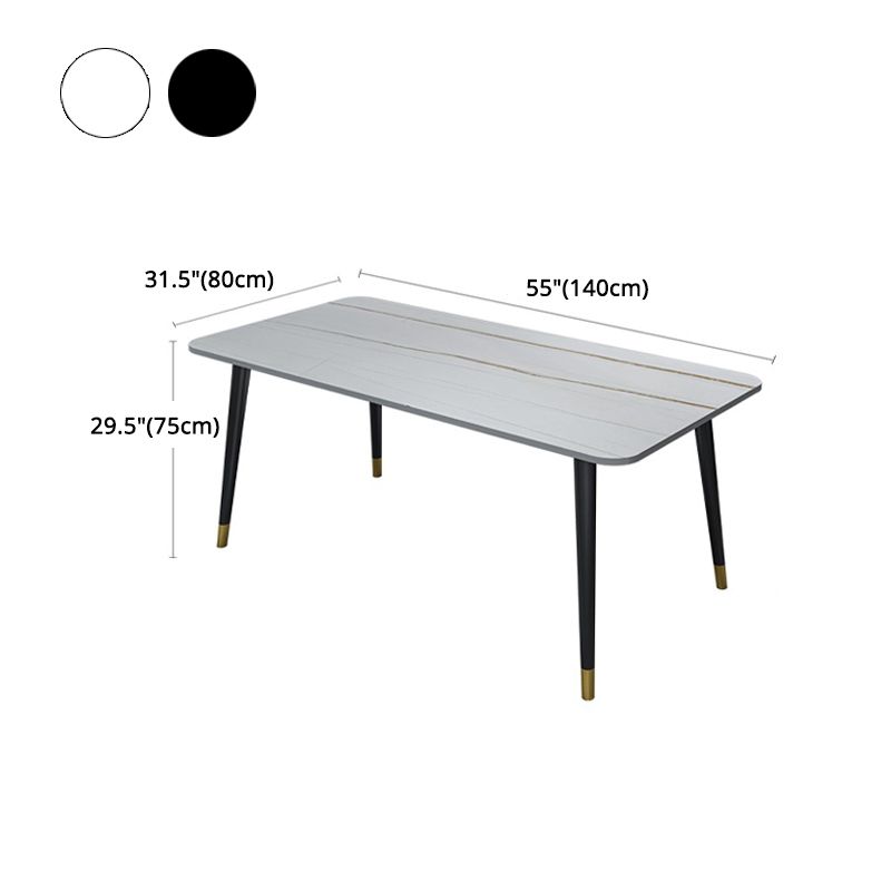 Designer Style Sintered Stone Dining Set 1/2/5/7 Pieces Rectangle Dining Table with Chairs Clearhalo 'Dining Room Sets' 'Dining Tables & Seating' 'dining_room_set' 'furn' 'furn_dining_room_set' 'Furniture' 'furniture_dining_room_set' 'Kitchen & Dining Furniture' 1200x1200_4bec5c67-34f1-4449-8f70-7cb7cd37fa5e