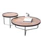 Nordic Style Round Solid Wood Table Metal Cross Legs Base Coffee Table