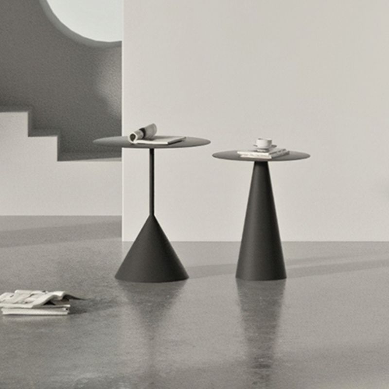 中世紀のモダンな黒/白いカクテルテーブルラウンドコーヒーテーブル