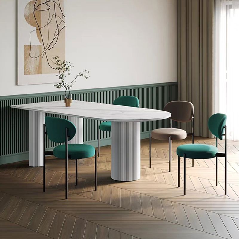 Metal Contemporary Free Form Indoor Table Sintered Stone Top Table for Dining Room Clearhalo ' dining_table' 'Dining Tables & Seating' 'Dining Tables' 'furn' 'furn_dining_table' 'Furniture' 'furniture_dining_table' 'Kitchen & Dining Furniture' 'kitchen&dining_furn' 'kitchen' 'kitchen_dining_table' 1200x1200_4bedb8a4-4534-49ad-8851-55eaf868d959