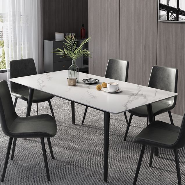 Industrial Standard Sintered Stone Dining Table Rectangle Shape Dining Table for Kitchen Clearhalo ' dining_table' 'Dining Tables & Seating' 'Dining Tables' 'furn' 'furn_dining_table' 'Furniture' 'furniture_dining_table' 'Kitchen & Dining Furniture' 'kitchen&dining_furn' 'kitchen' 'kitchen_dining_table' 1200x1200_4bee2746-0a2a-4454-8aa2-75c806dac346