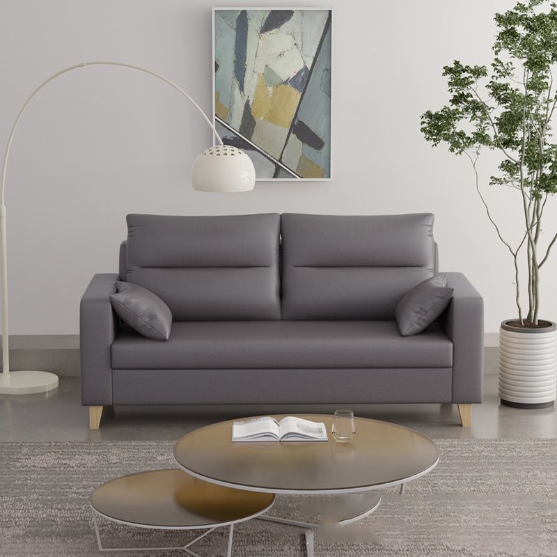 Polish Finish 2-seater Chaise Square Arm Sofa for Bonus Room Apartment Clearhalo 'furn' 'furn_sofas' 'Furniture' 'furniture_sofas' 'kitchen' 'kitchen_sofas' 'Living Room Furniture' 'Sofa' 'sofas' 1200x1200_4bee3687-9c26-48dd-baa8-40f1100a27a7
