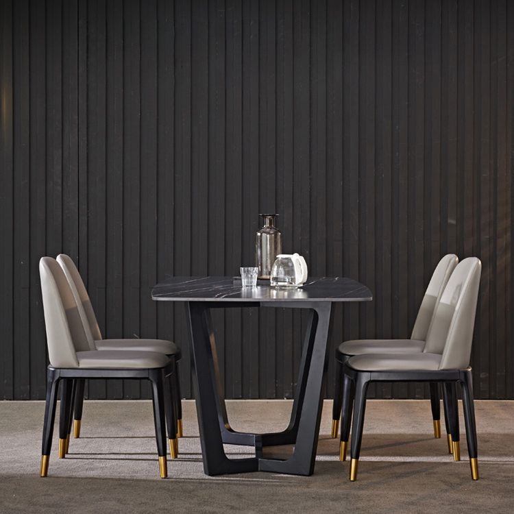 Faux Leather Industrial Dining Room Chair Matte Finish Solid Back Dining Chair Clearhalo ' kitchen&dining_furn' 'Dining Chairs' 'Dining Tables & Seating' 'dining_chair' 'furn' 'furn_dining_chair' 'Furniture' 'furniture_dining_chair' 'Kitchen & Dining Furniture' 'kitchen' 1200x1200_4beed159-3c8a-437b-a570-02da8143441d