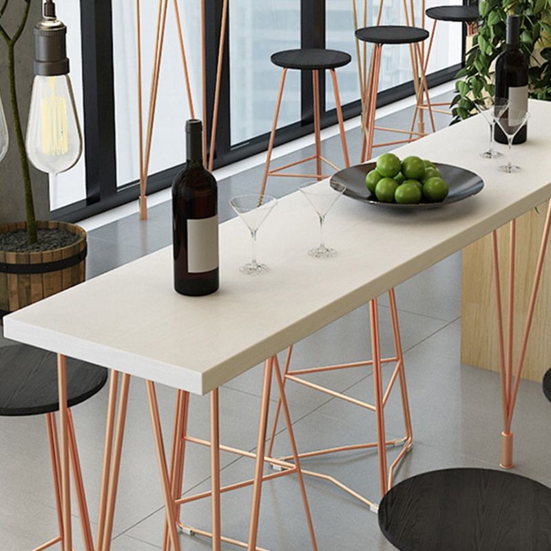 Glam Bar-height Table with Metal Base 41.3-inch Height Table Top Bar Table for Patio Clearhalo 'Bar Furniture' 'Bar Tables' 'bar_tables' 'furn' 'furn_bar_tables' 'Furniture' 'Kitchen & Dining Furniture' 1200x1200_4beff530-d629-464a-9397-c6e88fcdf0a2