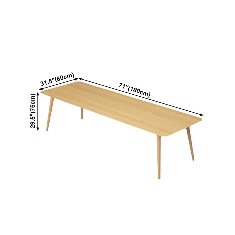 Rectangle 4 Legs Minimalist Table Wood Color Fixed Table of Solid Wood Clearhalo ' dining_table' 'Dining Tables & Seating' 'Dining Tables' 'furn' 'furn_dining_table' 'Furniture' 'furniture_dining_table' 'Kitchen & Dining Furniture' 'kitchen&dining_furn' 'kitchen' 'kitchen_dining_table' 1200x1200_4bf06182-ef65-4a6d-bbec-9d9bd55e8c15
