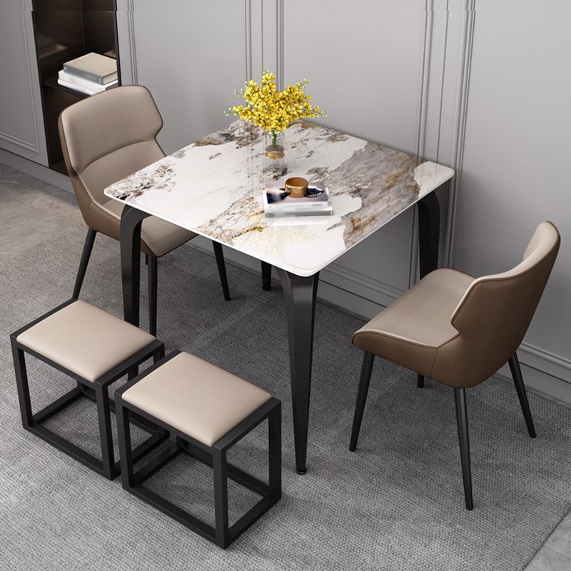 4-foot Stone Furniture Industrial Style Square Dining Table for Indoor Clearhalo ' dining_table' 'Dining Tables & Seating' 'Dining Tables' 'furn' 'furn_dining_table' 'Furniture' 'furniture_dining_table' 'Kitchen & Dining Furniture' 'kitchen&dining_furn' 'kitchen' 'kitchen_dining_table' 1200x1200_4bf16e33-347e-49cf-8f98-dc532c1e8292