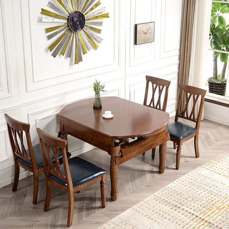 Mid-Century Modern Dining Table Solid Wood Drop-Leaf Table for Home Use Clearhalo ' dining_table' 'Dining Tables & Seating' 'Dining Tables' 'furn' 'furn_dining_table' 'Furniture' 'furniture_dining_table' 'Kitchen & Dining Furniture' 'kitchen&dining_furn' 'kitchen' 'kitchen_dining_table' 1200x1200_4bf17e36-a5ec-4950-81f2-f50da013da53