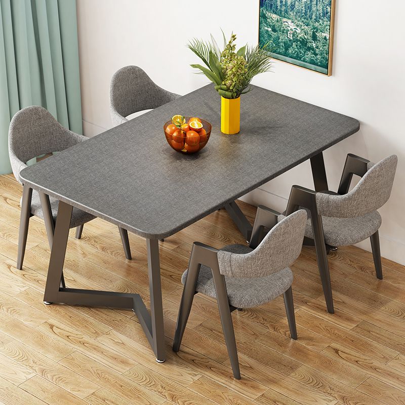Standard Wood Dining Table with 2 Black Metallic Legs for Dining Furniture Clearhalo 'Dining Room Sets' 'Dining Tables & Seating' 'dining_room_set' 'furn' 'furn_dining_room_set' 'Furniture' 'furniture_dining_room_set' 'Kitchen & Dining Furniture' 'kitchen&dining_furn' 'kitchen' 1200x1200_4bf23f82-7c2e-498a-84b7-46030c3ee344