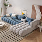Divano scandinavo e chaise in blu e bianco di divano del braccio ad incasso