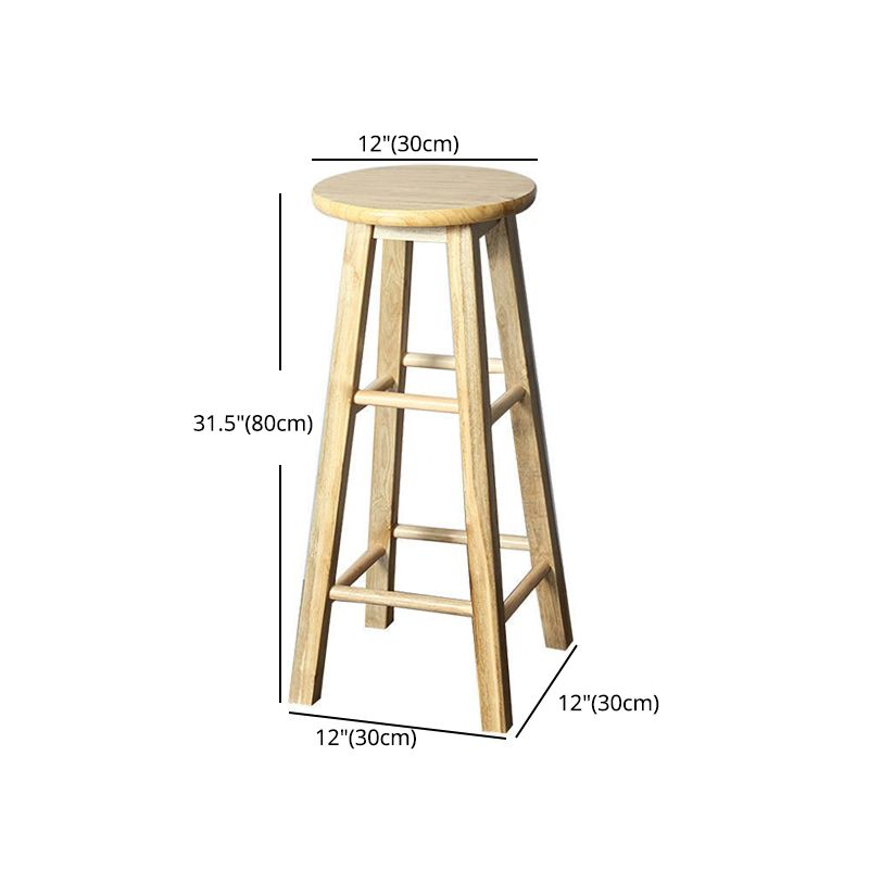 Modern Armless Counter Stool Rubber Wood Kitchen Bar Stool with Seat and Pedal Clearhalo 'Bar Furniture' 'Bar Stools' 'bar_stools' 'furn' 'furn_bar_stools' 'Furniture' 'furniture_bar_stools' 'Kitchen & Dining Furniture' 1200x1200_4bf319c8-63fa-4c3d-b769-0e2b091216e7