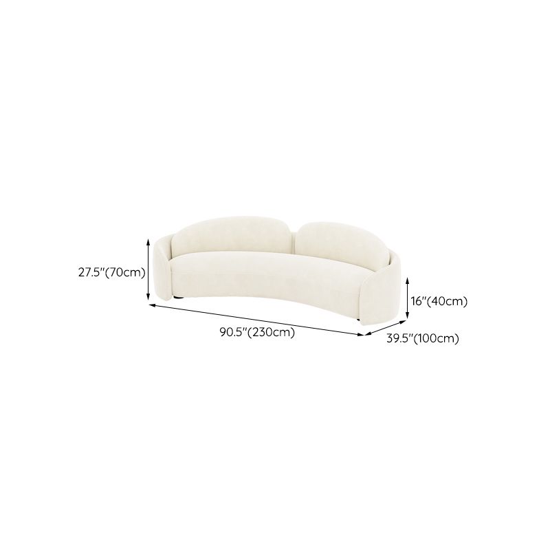 Contemporary Fabric Living Room White Cushions Tuxedo Arm Seating