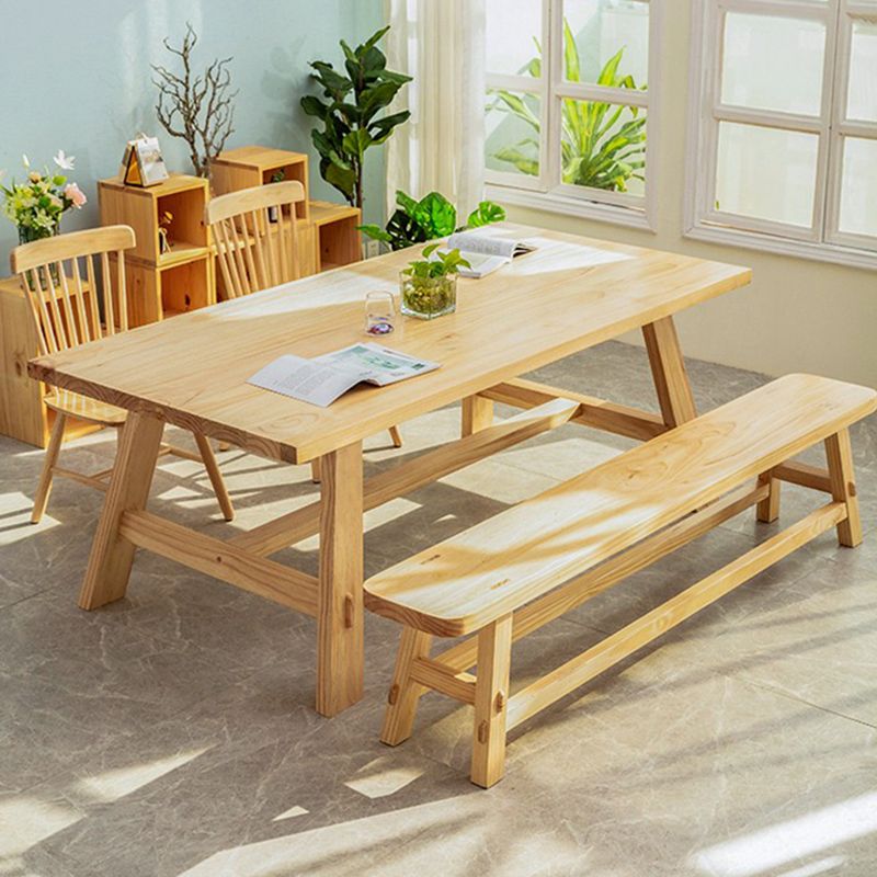 Modern Rectangle Wood Dining Table 1/2/4/6 Pieces Dining Set for Dining Room