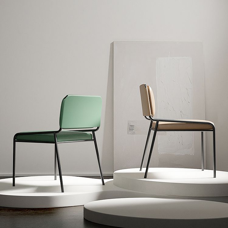 Modern Style Leather Open Back Upholstered Home Dining Side Chair Clearhalo 'Dining Chairs' 'Dining Tables & Seating' 'dining_chair' 'furn' 'furn_dining_chair' 'Furniture' 'Kitchen & Dining Furniture' 1200x1200_4bf4371a-7d52-4af2-b21f-505f559b1509