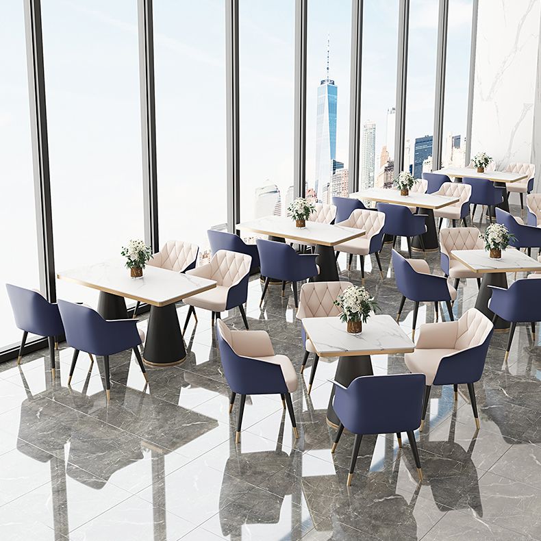 Traditional Luxury Style Dining Table White Sintered Stone Table with Black Frame Clearhalo ' dining_table' 'Dining Tables & Seating' 'Dining Tables' 'furn' 'furn_dining_table' 'Furniture' 'furniture_dining_table' 'Kitchen & Dining Furniture' 'kitchen&dining_furn' 'kitchen' 'kitchen_dining_table' 1200x1200_4bf568d8-fe94-41c3-bc5d-f4179701b4cb