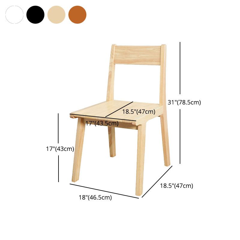 Contemporary Style Open Back Chair Wood Kitchen Dining Armless Chair Clearhalo 'Dining Chairs' 'Dining Tables & Seating' 'dining_chair' 'furn' 'furn_dining_chair' 'Furniture' 'furniture_dining_chair' 'Kitchen & Dining Furniture' 1200x1200_4bf6d5c1-7b49-450d-9bb5-00cbfd60aba8