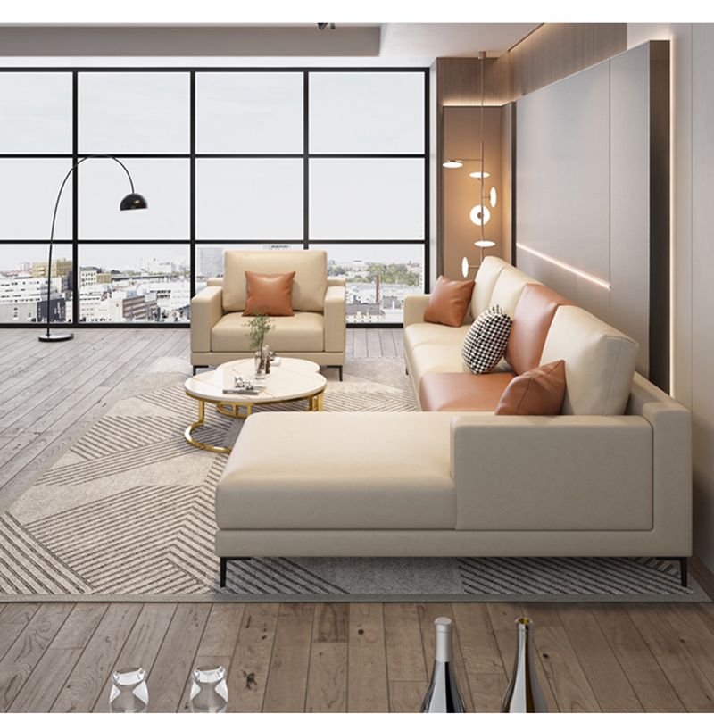 124.02"L X 62.99"W X 35.43"H Fabric Cushions Sectional Square Arm Sofa with Chaise Clearhalo 'furn' 'furn_sectionals' 'Furniture' 'furniture_sectionals' 'Living Room Furniture' 'Sectionals' 1200x1200_4bfa72b9-3d3c-4b59-a345-1d51f79ce850