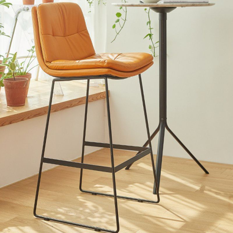 Coffee Shop Low Back Scandinavian Stool Matte Finish Upholstered Bar Stools Clearhalo 'Bar Furniture' 'Bar Stools' 'bar_stools' 'furn' 'furn_bar_stools' 'Furniture' 'furniture_bar_stools' 'Kitchen & Dining Furniture' 1200x1200_4bfa7d8b-8ed8-4266-b935-af185ef1d111