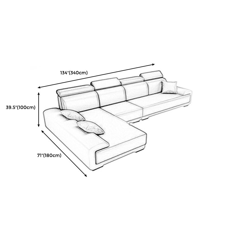 Contemporary High Back Sectionals 39.37" 4-Seater Fabric Square Arm Sofa Clearhalo 'furn' 'furn_sectionals' 'Furniture' 'furniture_sectionals' 'kitchen' 'kitchen_sectionals' 'Living Room Furniture' 'Sectionals' 1200x1200_4bfa7e7e-97d8-43cd-907d-d166b88766c2